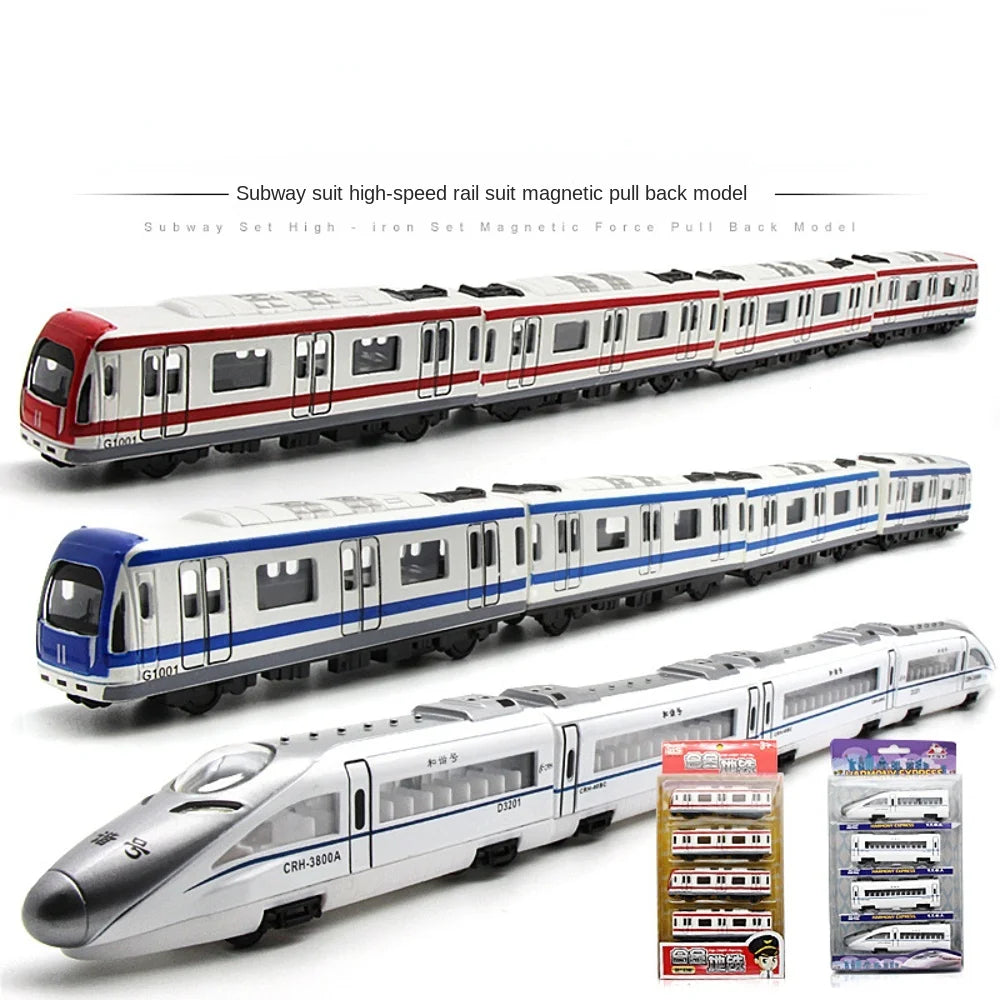 High-Speed Metro Train Pull-Back Diecast Toy for Kids - ToylandEU
