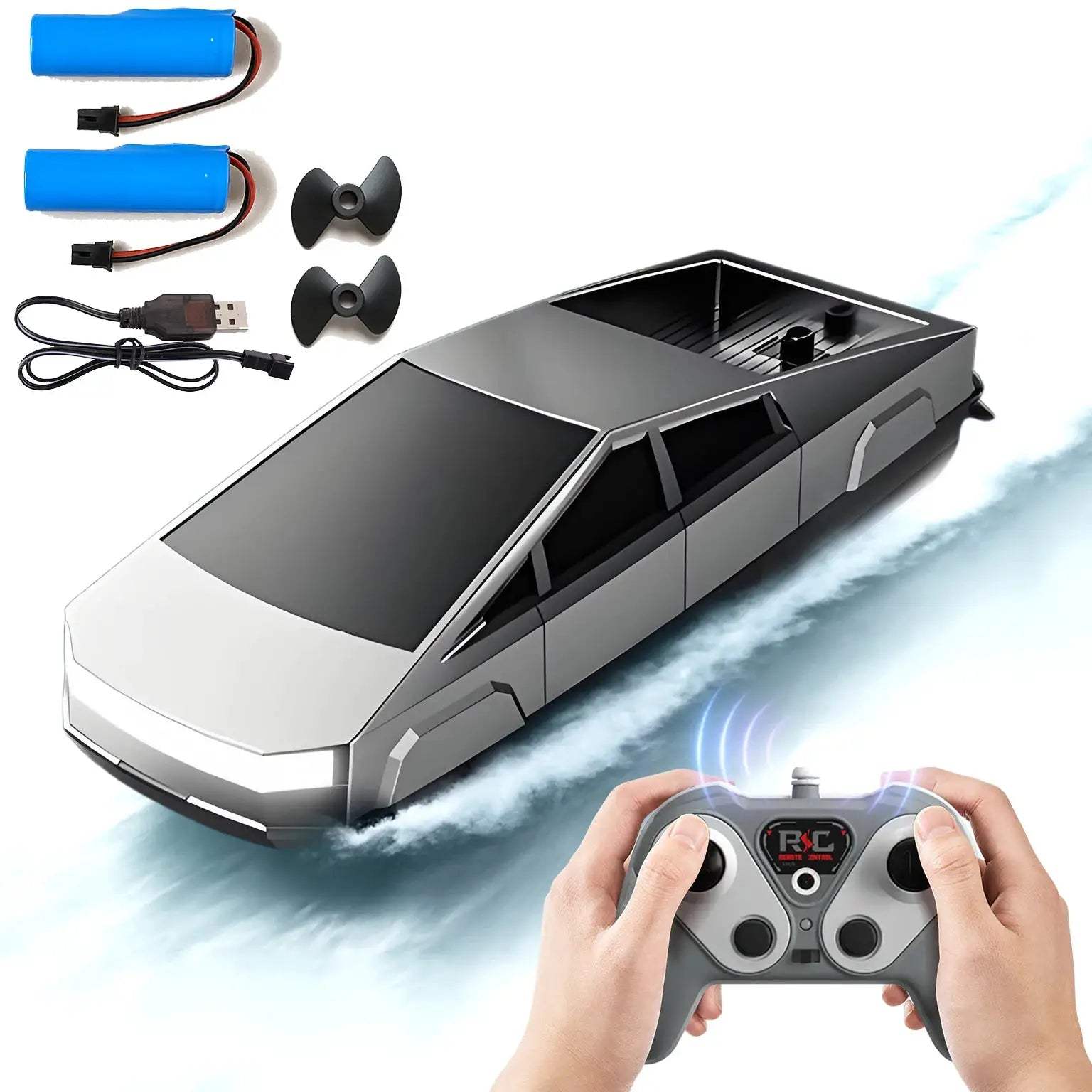 High Speed RC Boat 2.4GHz Waterproof Dual Motors Rechargeable Battery - ToylandEU