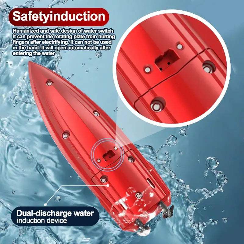 High Speed RC Boat With LED Lights Remote Control Toy - ToylandEU