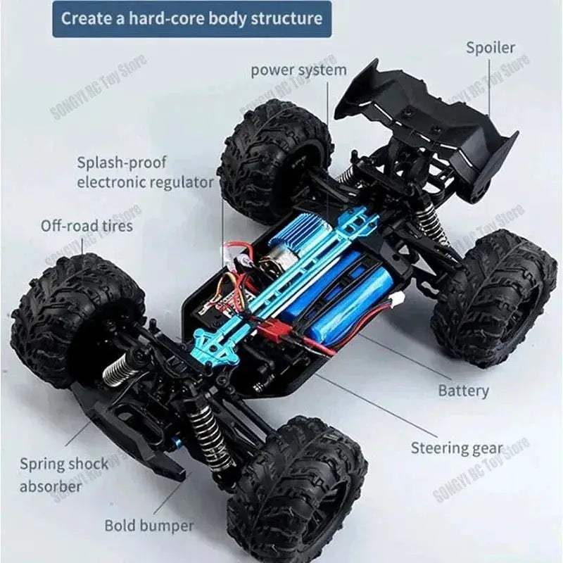 High Speed RC Monster Truck 4WD With LED Lights Waterproof - ToylandEU