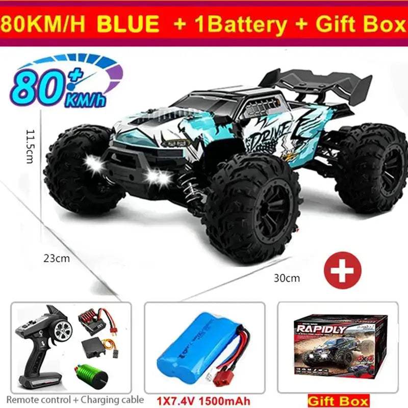 High Speed RC Monster Truck 4WD With LED Lights Waterproof - ToylandEU