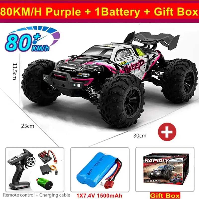 High Speed RC Monster Truck 4WD With LED Lights Waterproof - ToylandEU