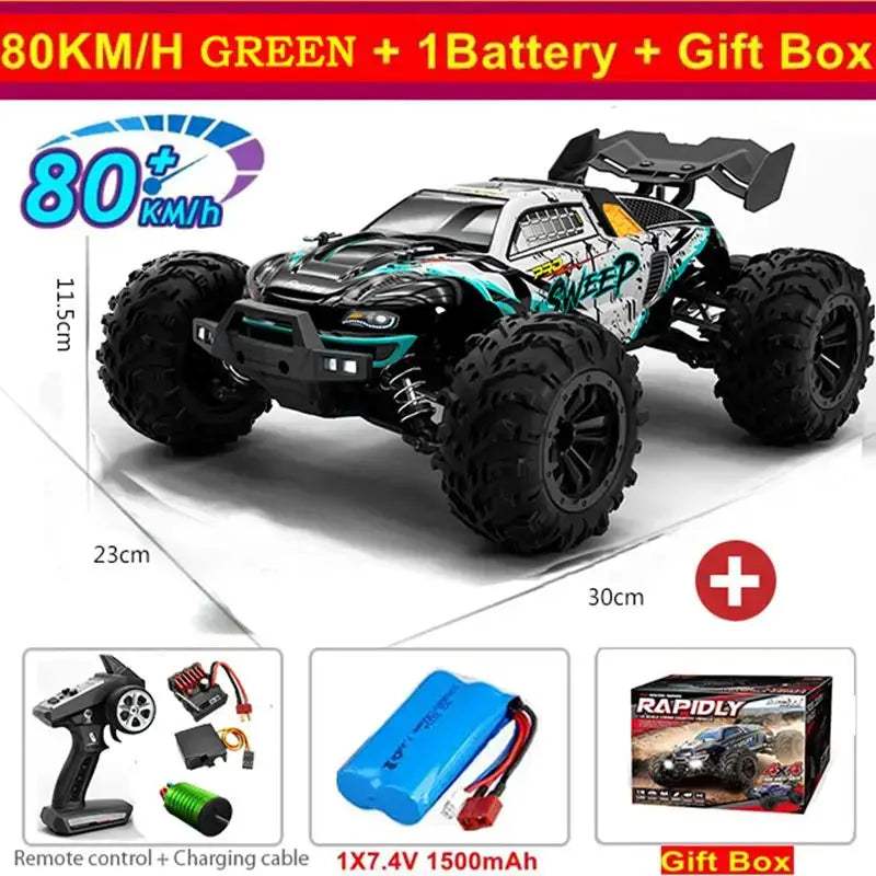 High Speed RC Monster Truck 4WD With LED Lights Waterproof - ToylandEU