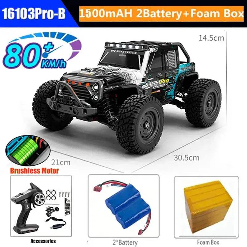 High Speed RC Monster Truck 4WD With LED Lights Waterproof - ToylandEU