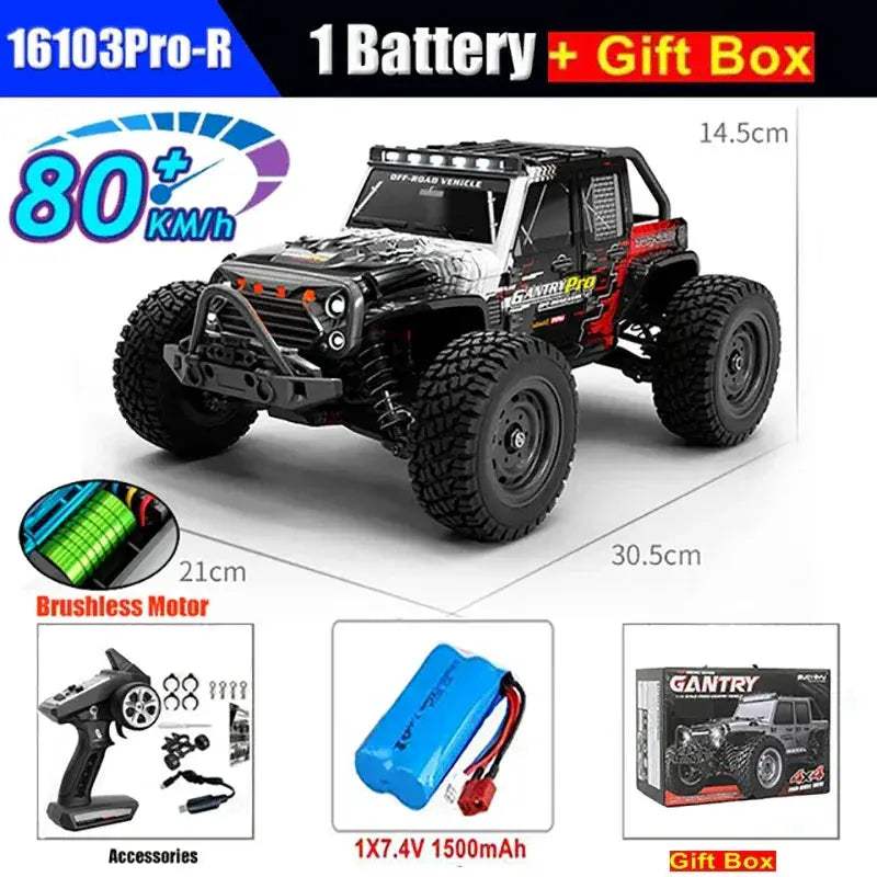 High Speed RC Monster Truck 4WD With LED Lights Waterproof - ToylandEU