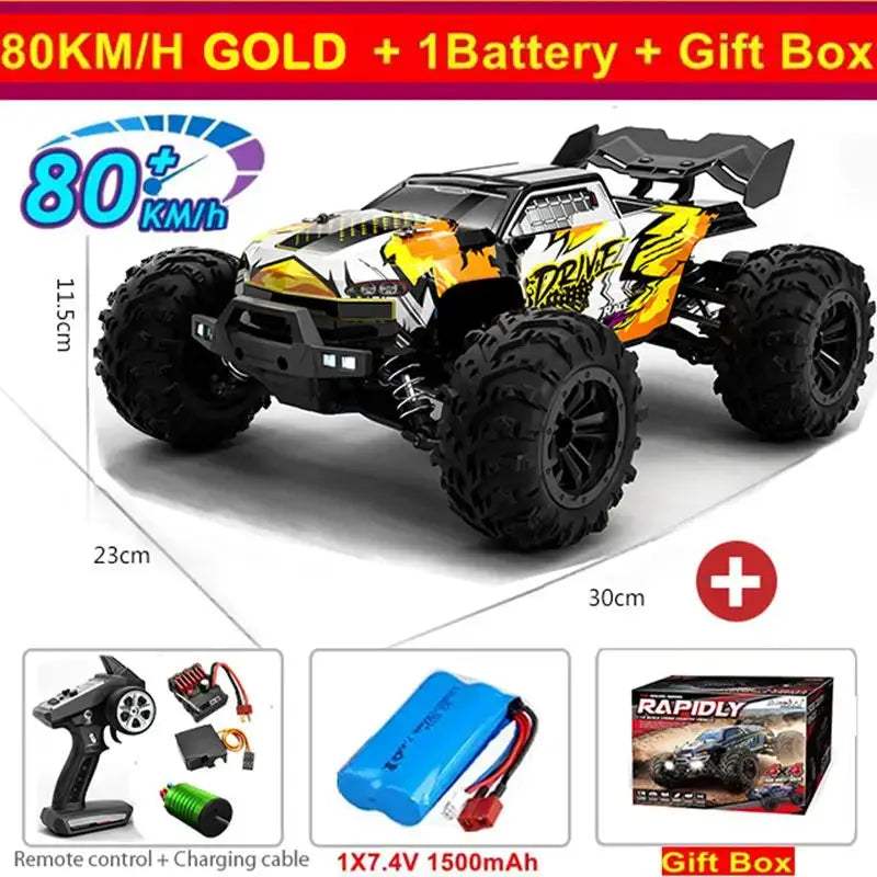 High Speed RC Monster Truck 4WD With LED Lights Waterproof - ToylandEU