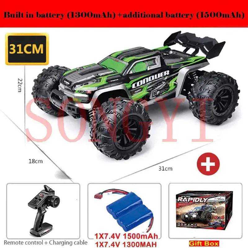 High Speed RC Monster Truck 4WD With LED Lights Waterproof - ToylandEU
