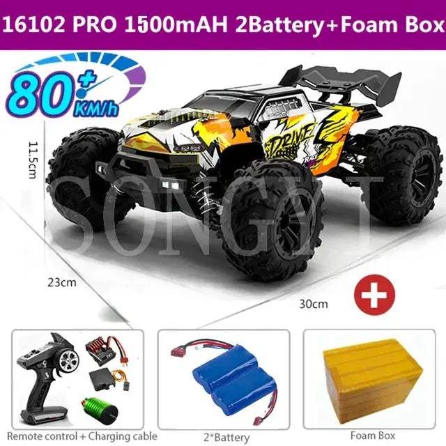 High Speed RC Monster Truck 4WD With LED Lights Waterproof - ToylandEU