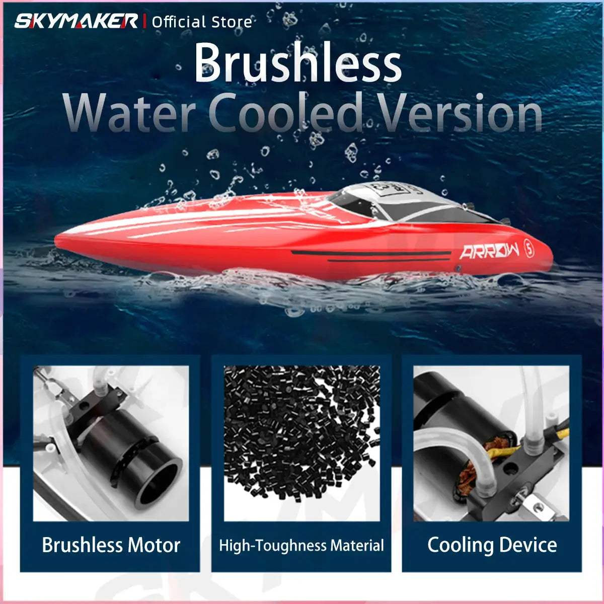 High Speed RC Speedboat With Brushless Motor 2 4GHz Remote - ToylandEU