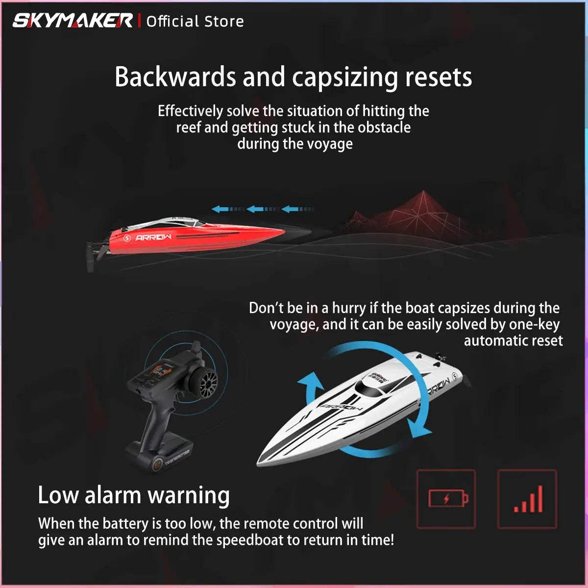 High Speed RC Speedboat With Brushless Motor 2 4GHz Remote - ToylandEU