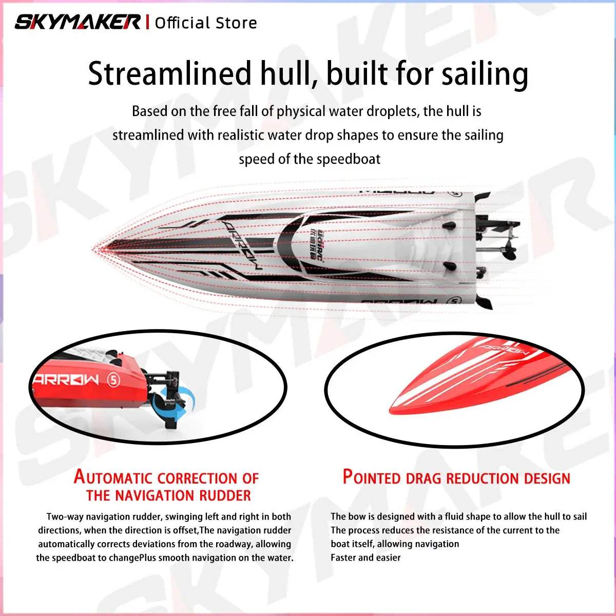 High Speed RC Speedboat With Brushless Motor 2 4GHz Remote - ToylandEU
