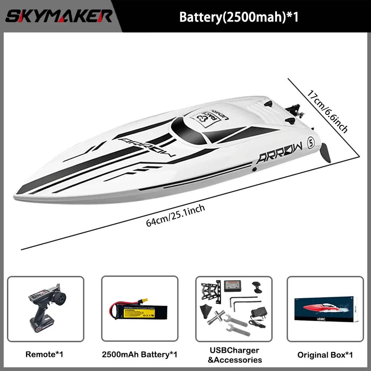 High Speed RC Speedboat With Brushless Motor 2 4GHz Remote - ToylandEU