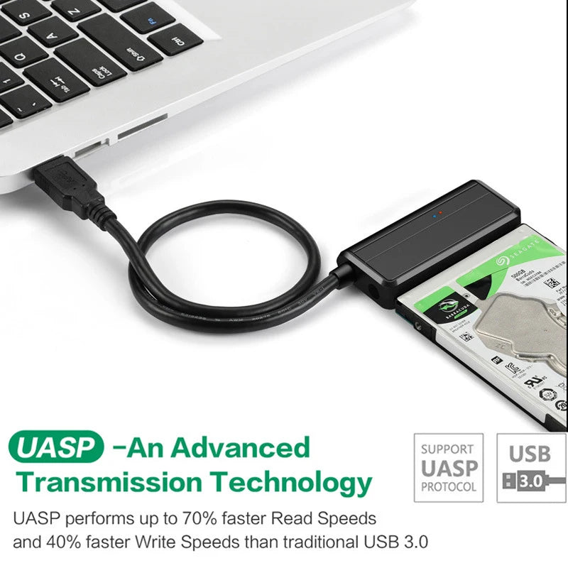 High-Speed USB 3.0 to SATA Adapter for 2.5" HDD/SSD - 6Gbps Transfer - ToylandEU