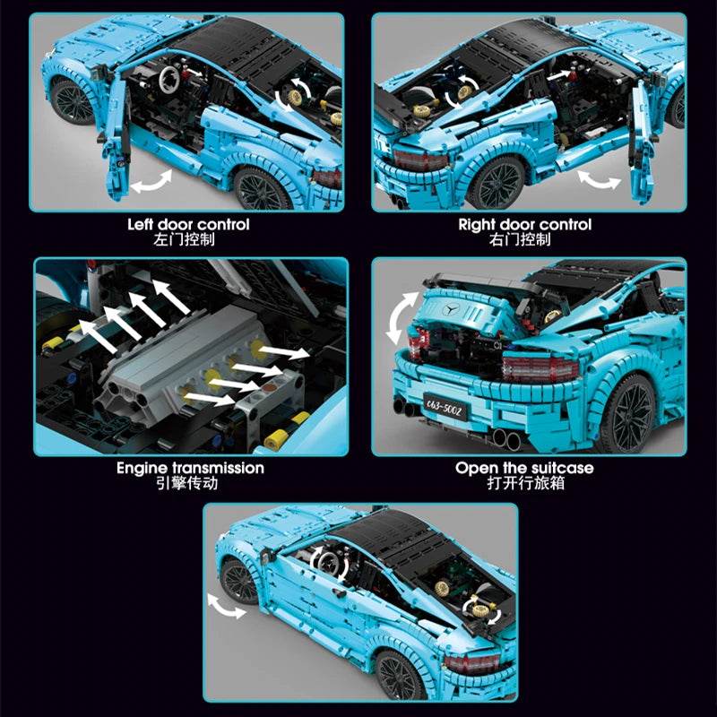 High-Tech 4129-Piece Sports Car Building Blocks Set - T5002 Model - ToylandEU