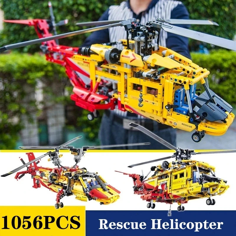 High Tech Building Blocks Rescue Helicopter Model Compatible With Lego For Children - ToylandEU