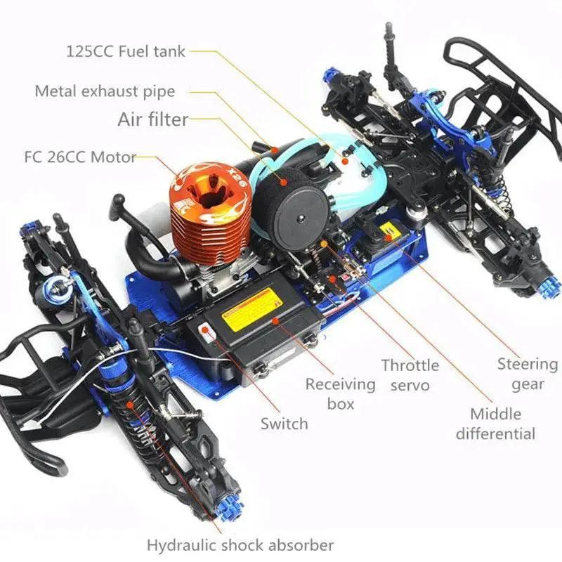  HighSpeed 4WD RC Car with Hydraulic Shock Absorber and Remote Control  -  ToylandEU™