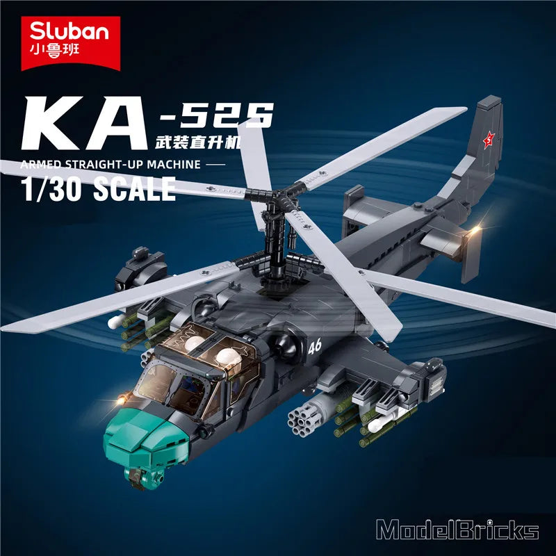 Highly Detailed Building Block Set Military Tank Transport Helicopter Gunship For Ages 12 And Up - ToylandEU