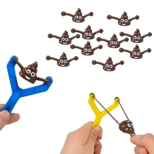 Hilarious 12-Pack Mini Rubber Poop Slingshot Toys for Endless Fun - ToylandEU
