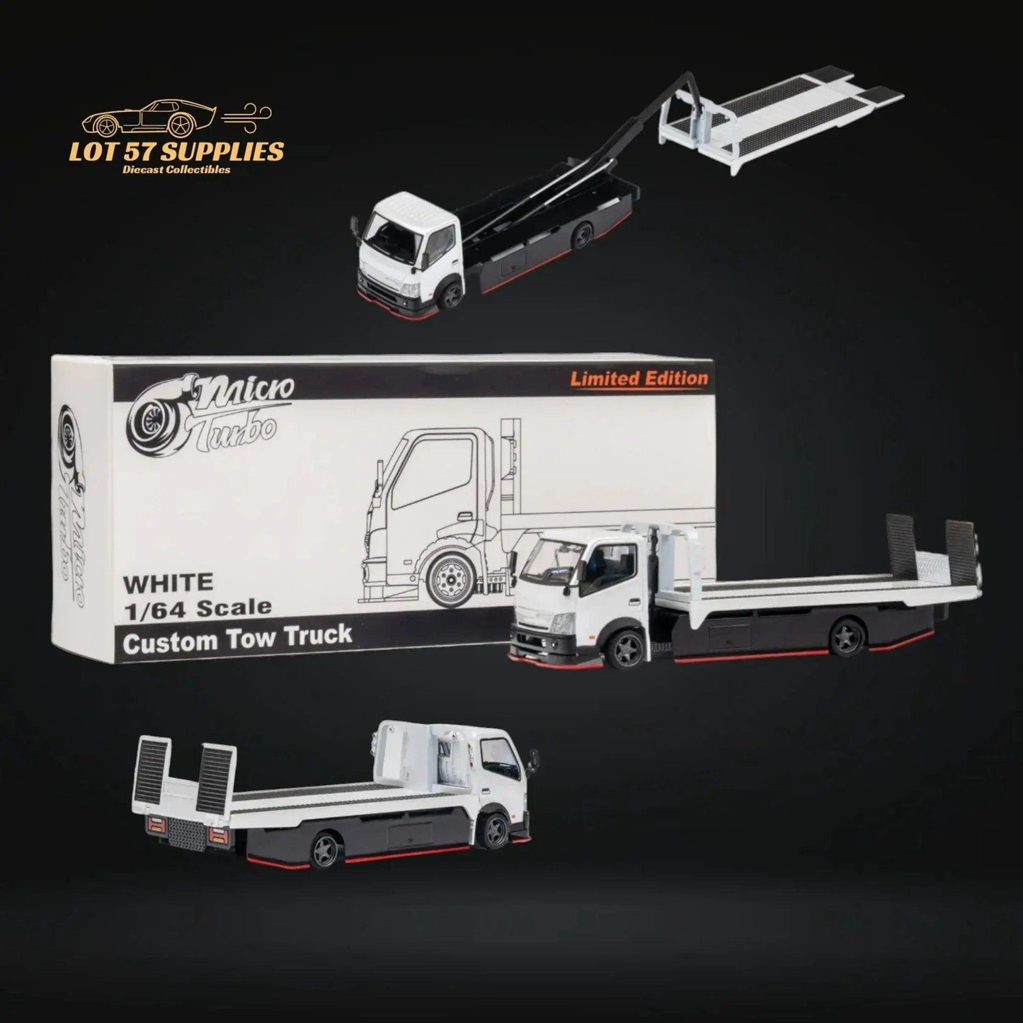  Hino 300 Diecast Flatbed Truck Functional Bed White -  ToylandEU™
