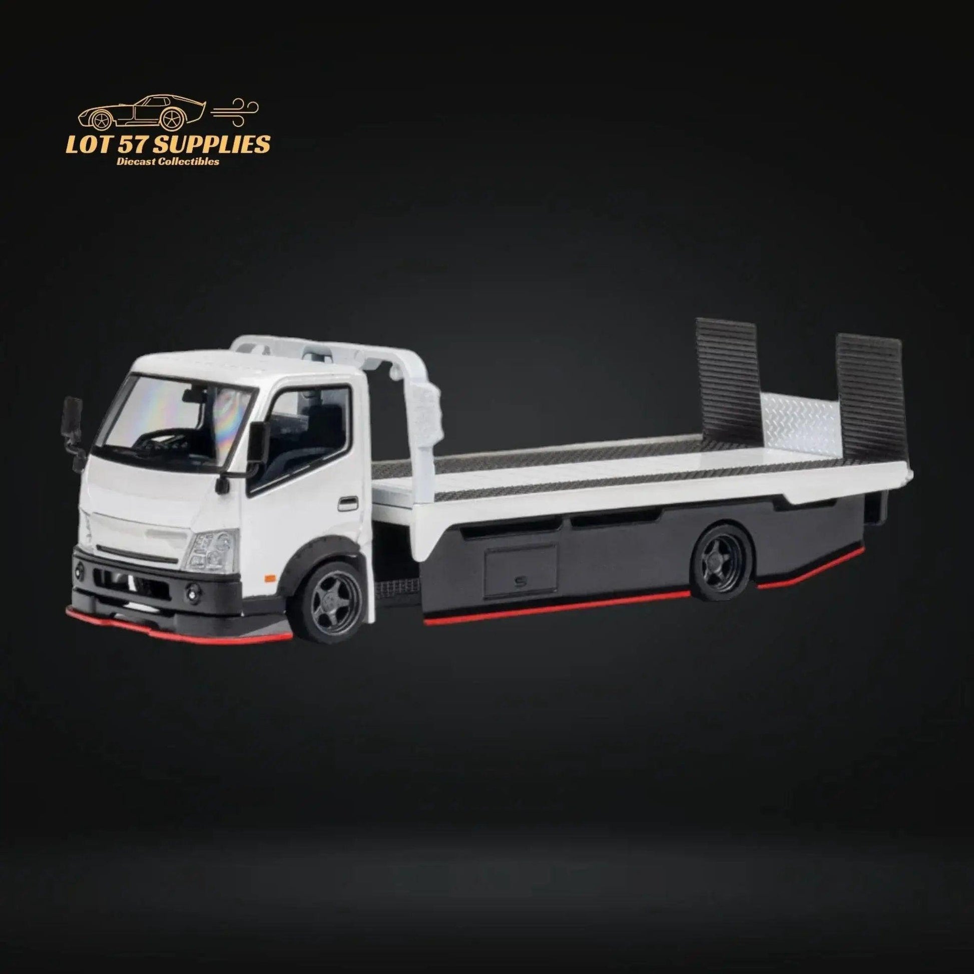  Hino 300 Diecast Flatbed Truck Functional Bed White -  ToylandEU™