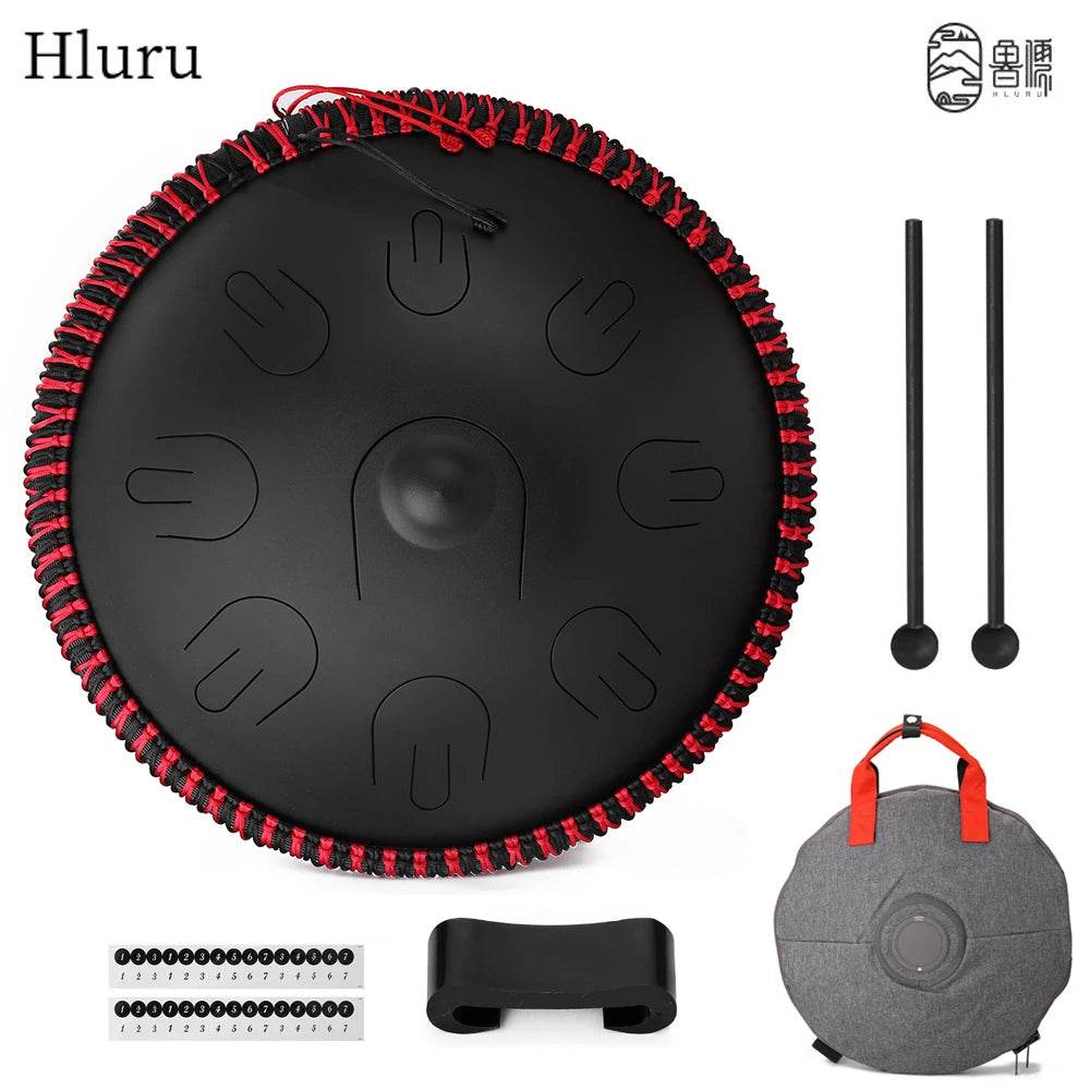 Hluru Music Drum 9 Notes Handpan 14 Inch D Minor Steel Tongue Drum Yoga Meditation Percussion Instrument - ToylandEU