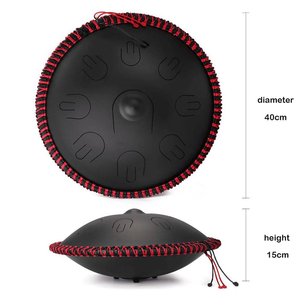 Hluru Music Drum 9 Notes Handpan 14 Inch D Minor Steel Tongue Drum Yoga Meditation Percussion Instrument - ToylandEU
