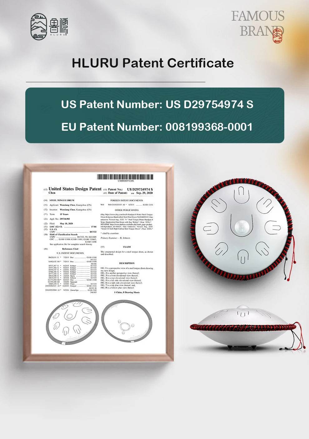 Hluru Music Drum 9 Notes Handpan 14 Inch D Minor Steel Tongue Drum Yoga Meditation Percussion Instrument - ToylandEU