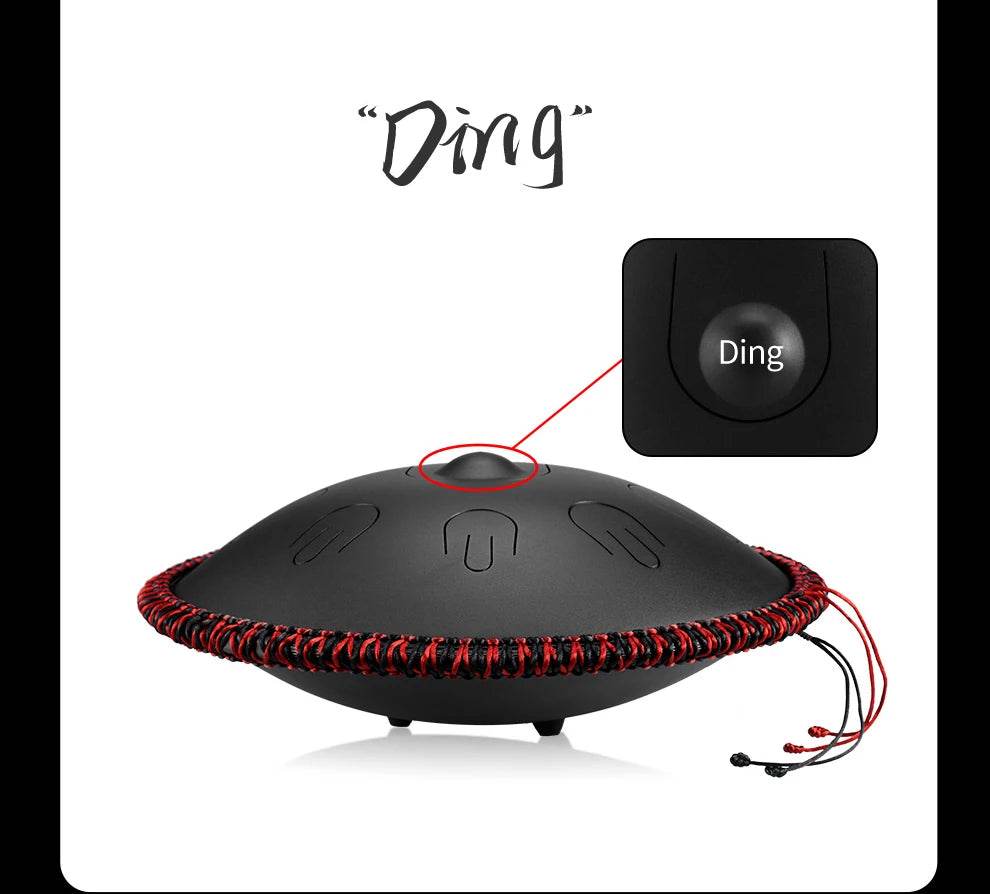 Hluru Music Drum 9 Notes Handpan 14 Inch D Minor Steel Tongue Drum Yoga Meditation Percussion Instrument - ToylandEU