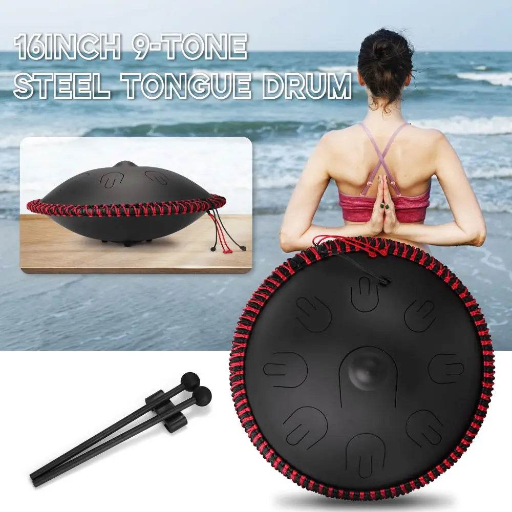 Hluru Music Drum 9 Notes Handpan 14 Inch D Minor Steel Tongue Drum Yoga Meditation Percussion Instrument - ToylandEU