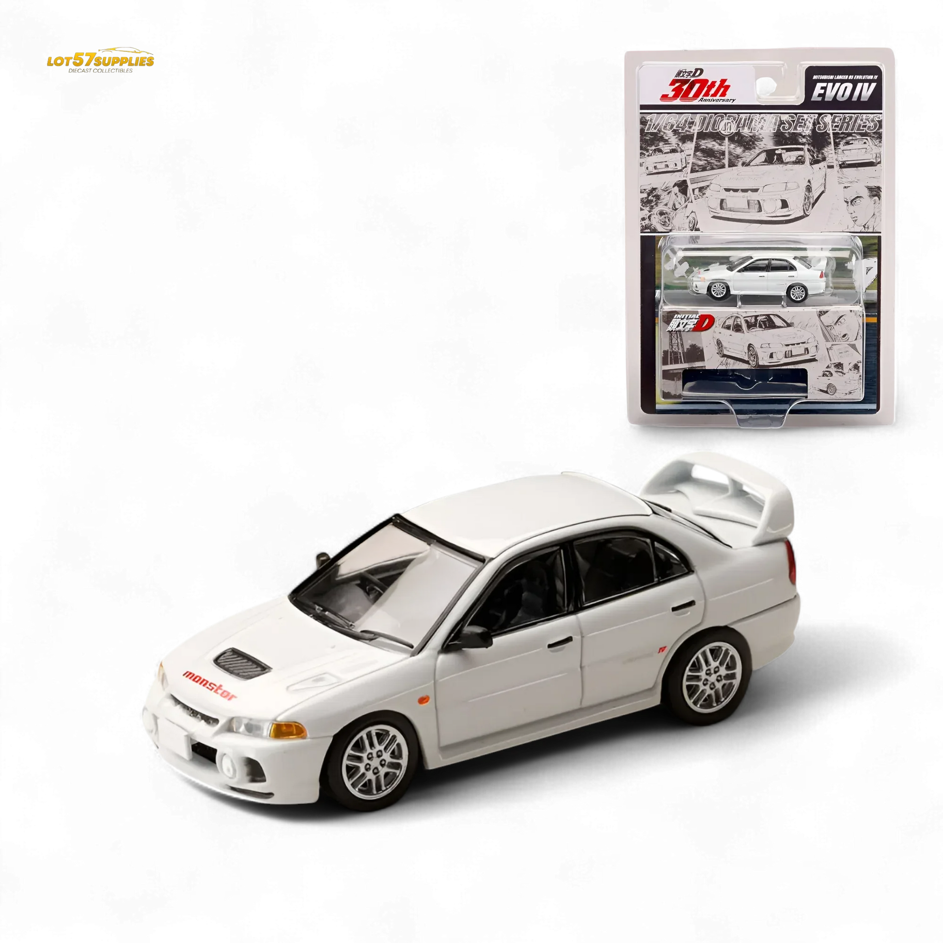 Hobby Japan Mitsubishi Lancer Evolution IV White 1:64 - ToylandEU