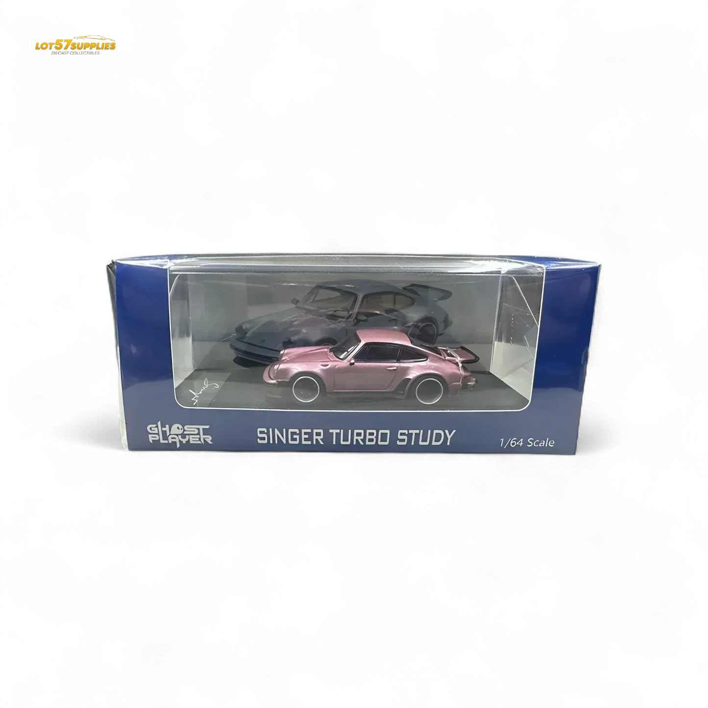 HobbyFans Porsche Singer 930 Turbo Study Ghost Player Custom Pink 1:64 - ToylandEU