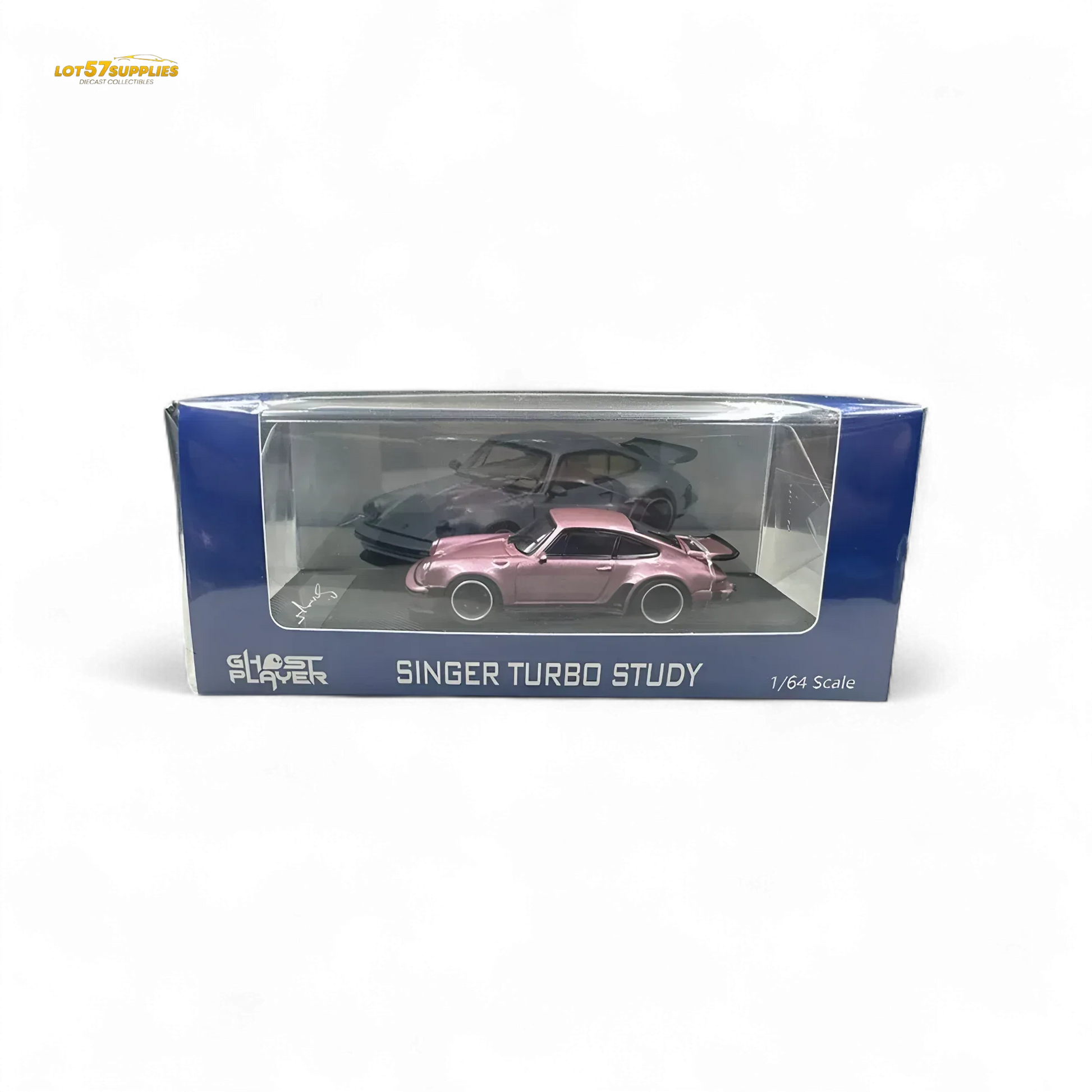 HobbyFans Porsche Singer 930 Turbo Study Ghost Player Custom Pink 1:64 - ToylandEU