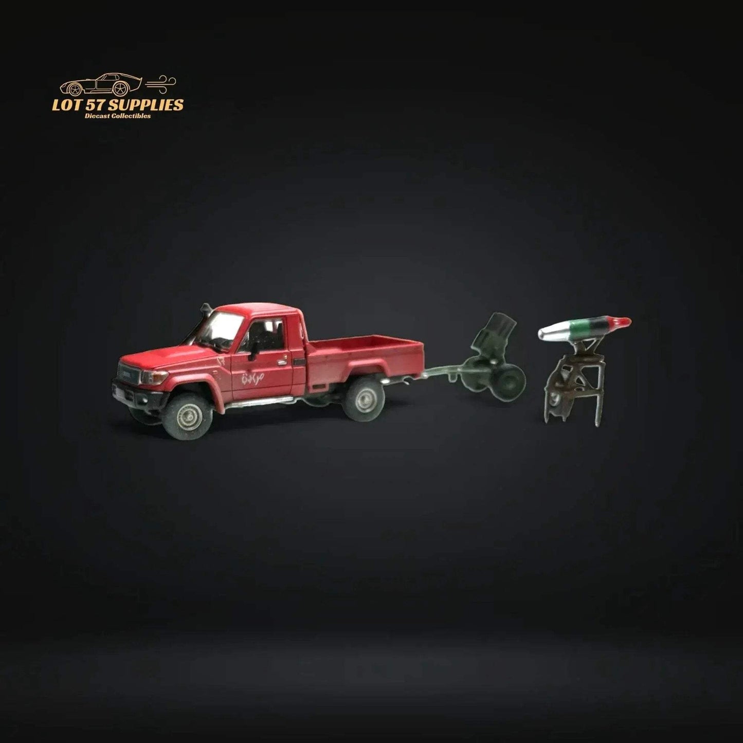 HobbyFans Toyota Land Cruiser 70 Series Red With Armor & Armor Launcher 1:64 - ToylandEU