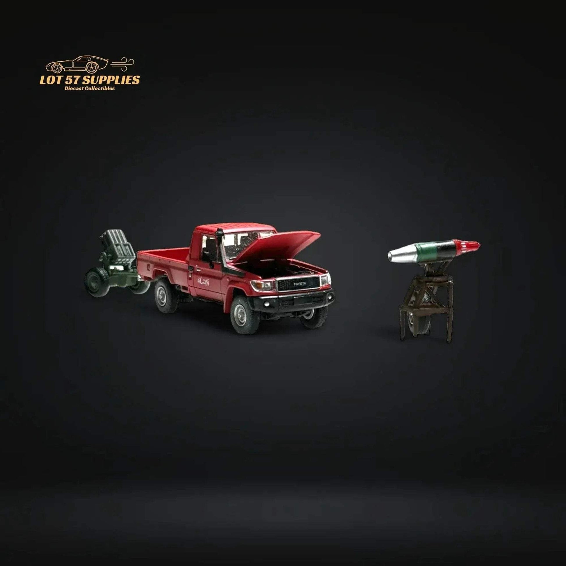 HobbyFans Toyota Land Cruiser 70 Series Red With Armor & Armor Launcher 1:64 - ToylandEU