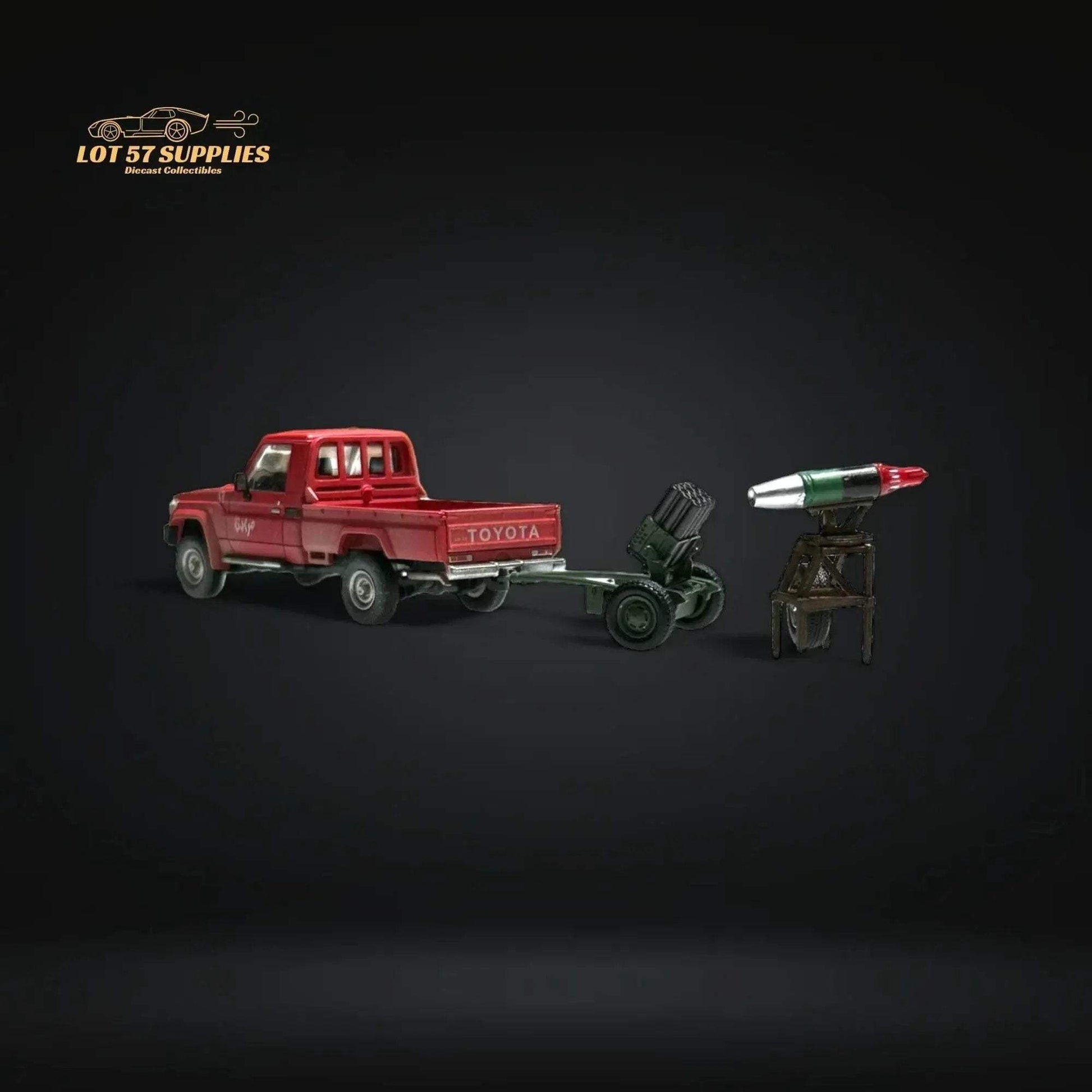 HobbyFans Toyota Land Cruiser 70 Series Red With Armor & Armor Launcher 1:64 - ToylandEU