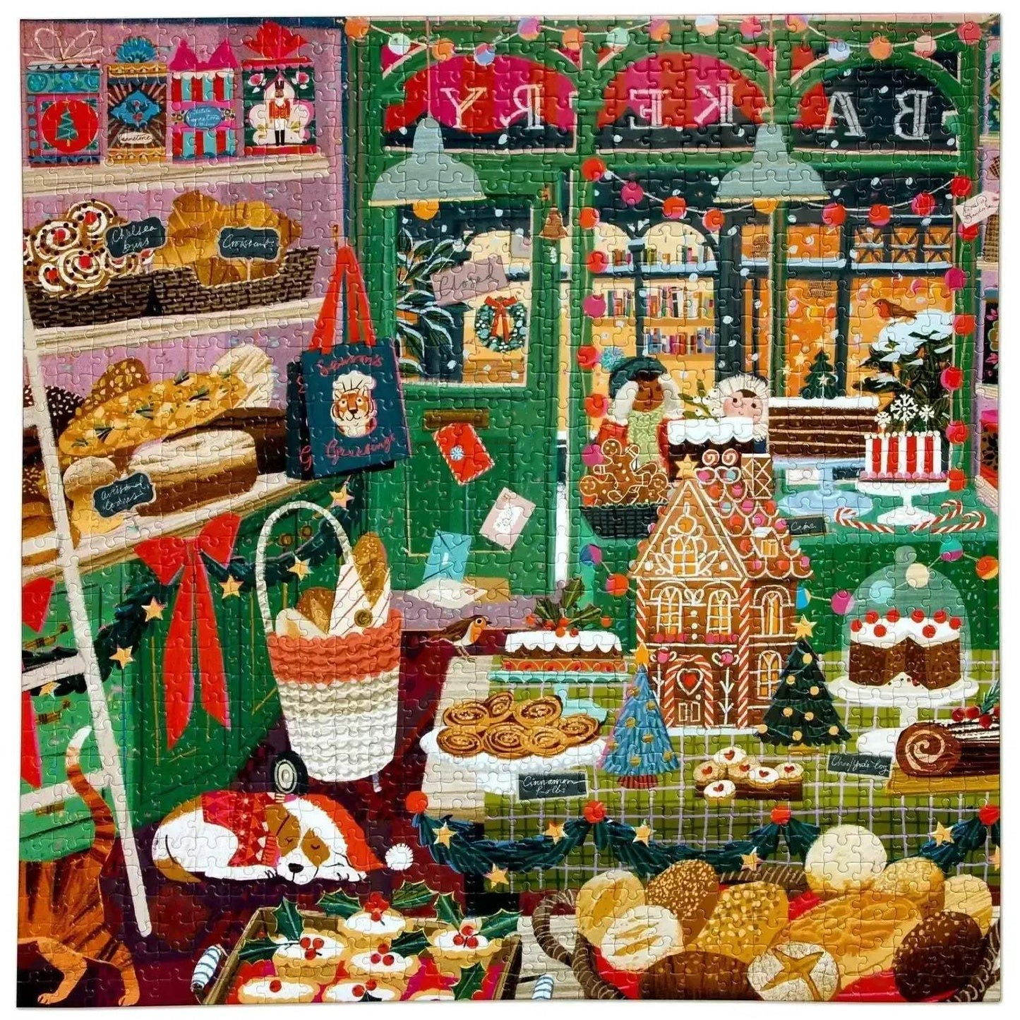 Holiday Bakery 1000 Piece Jigsaw Puzzle With Ribbon Cut Pieces - ToylandEU