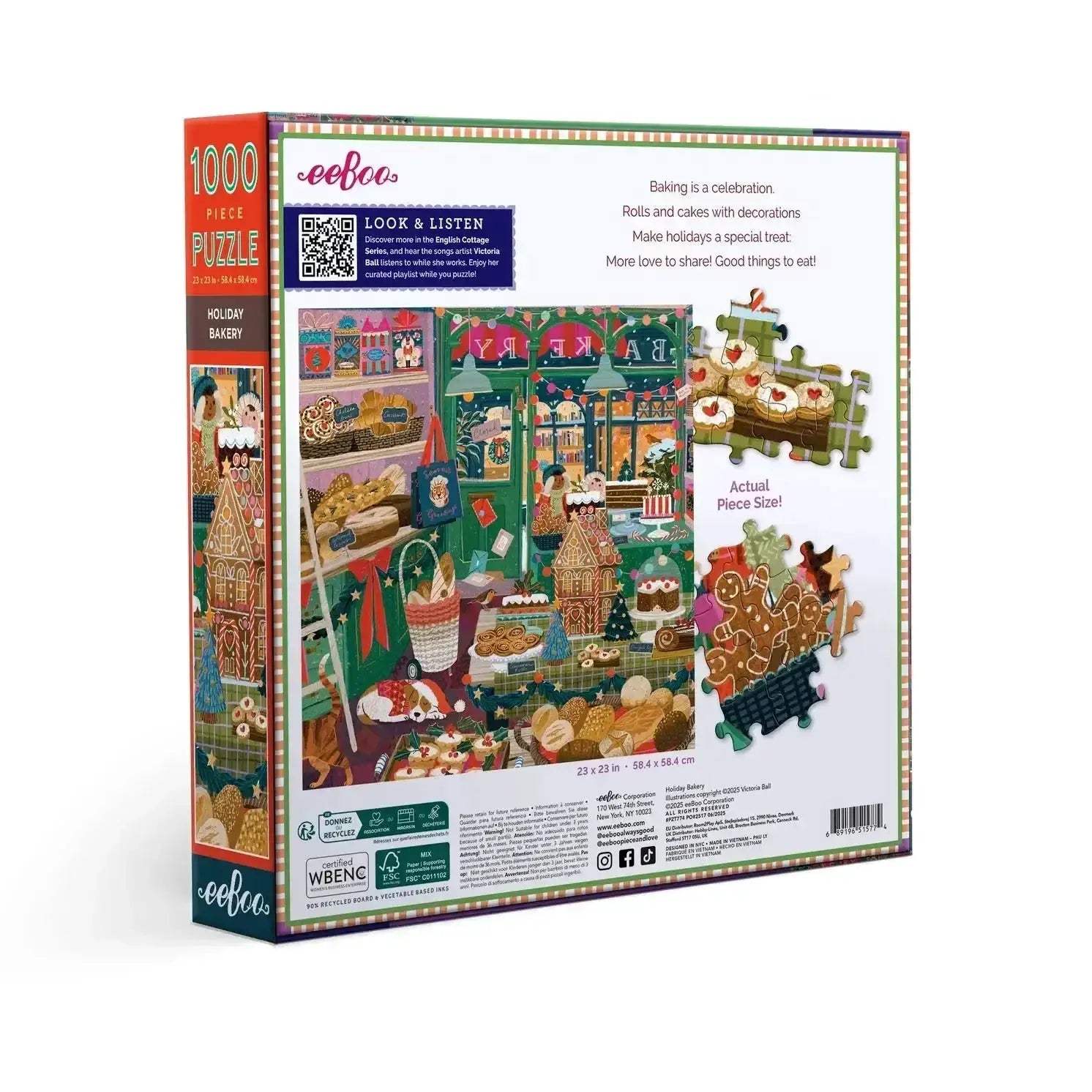 Holiday Bakery 1000 Piece Jigsaw Puzzle With Ribbon Cut Pieces - ToylandEU