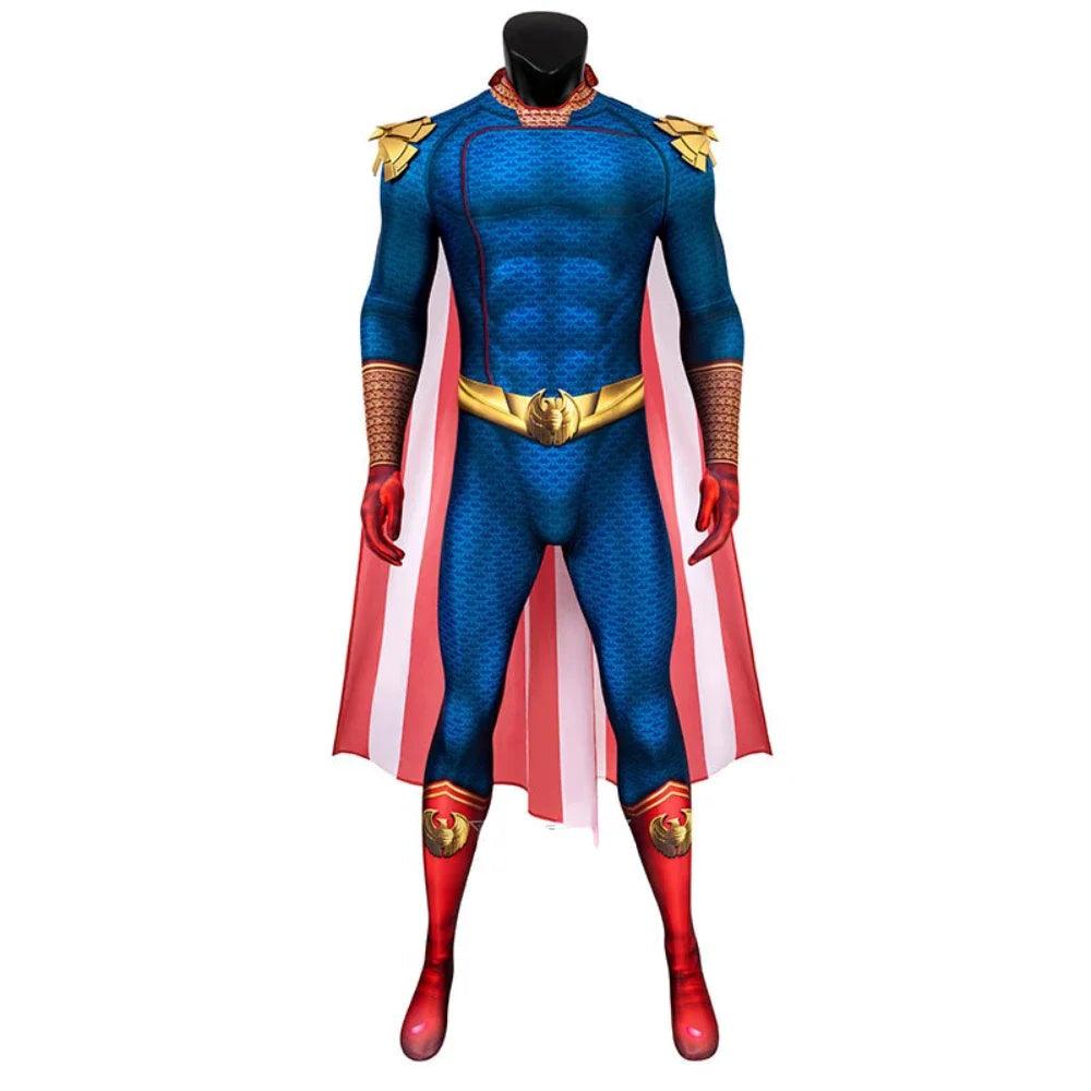  Homelander Cosplay Costume Jumpsuit With Cloak 