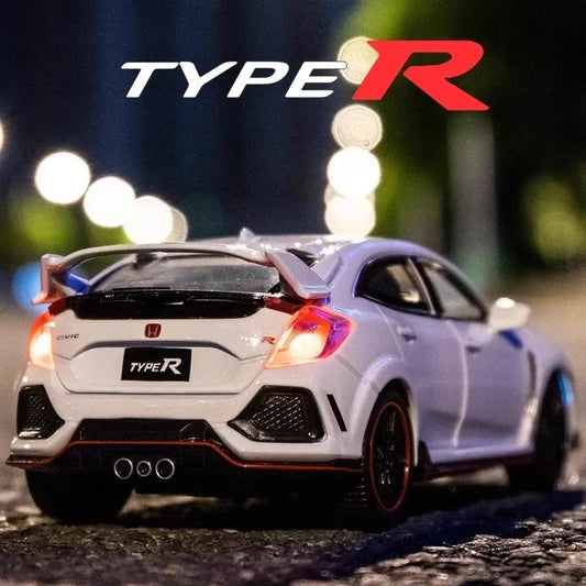 Honda Civic Type R Diecast Model Car With Sound And Light For Collectors - ToylandEU
