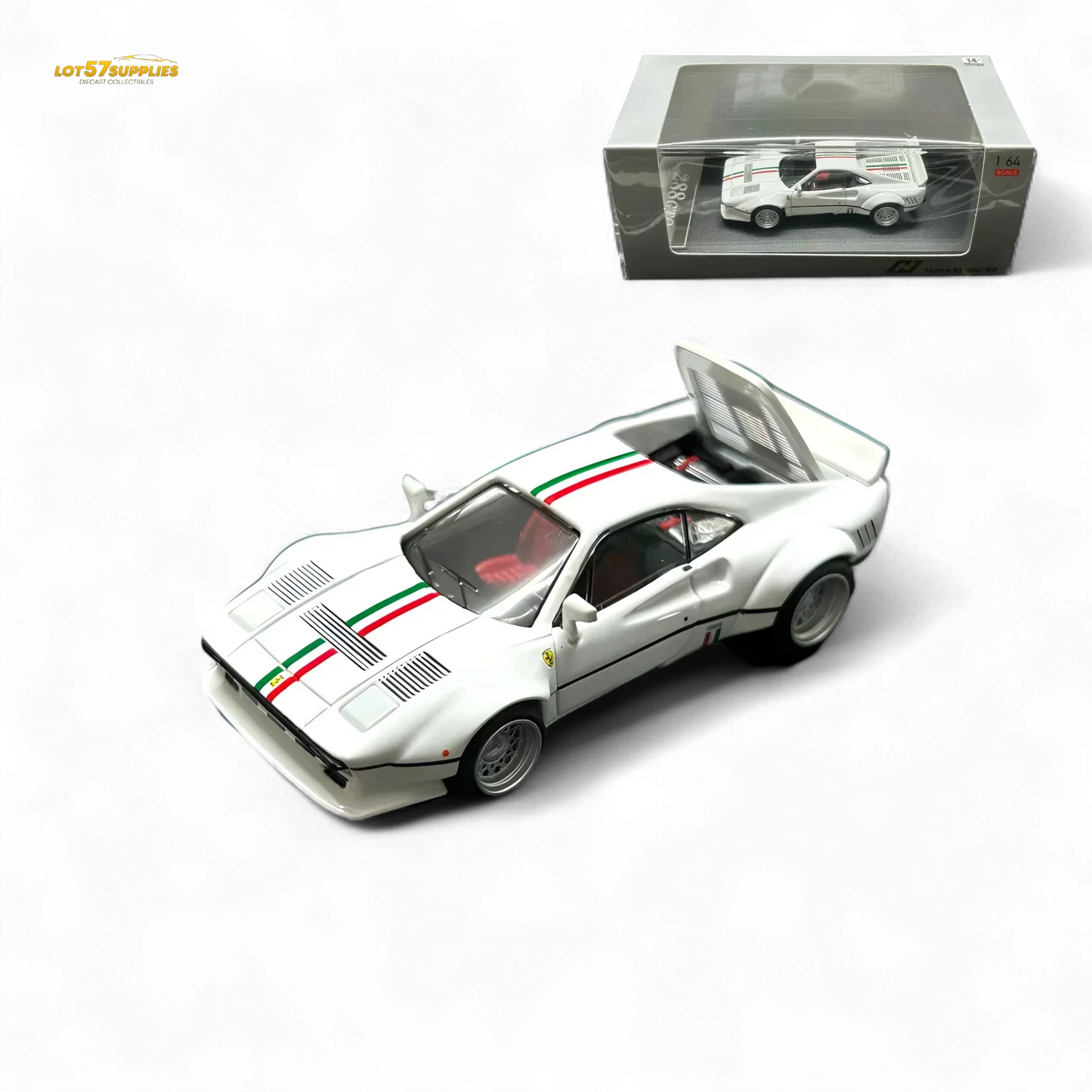 Hone Model 64 288GTO Wide-Body - Latte Art White 1:64 - ToylandEU