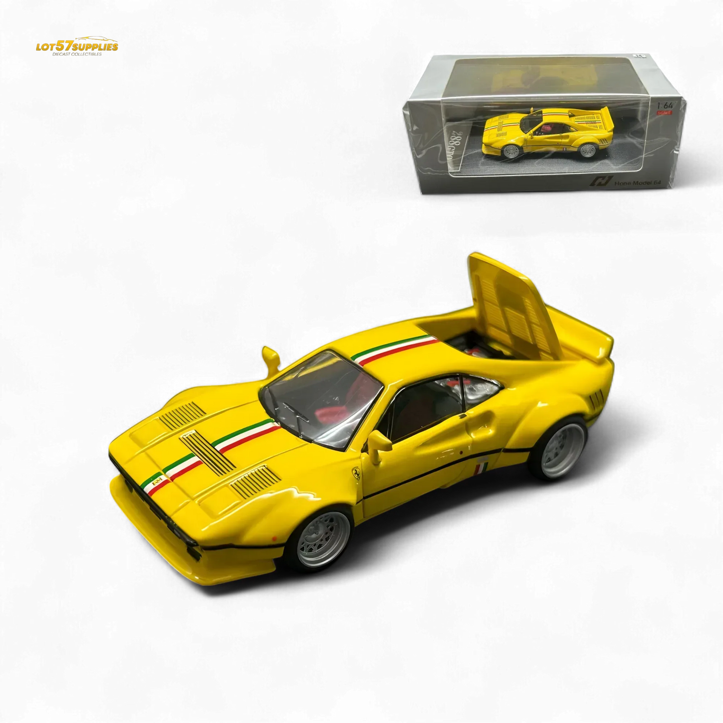 Hone Model 64 288GTO Wide-Body - Latte Art Yellow 1/64 - ToylandEU