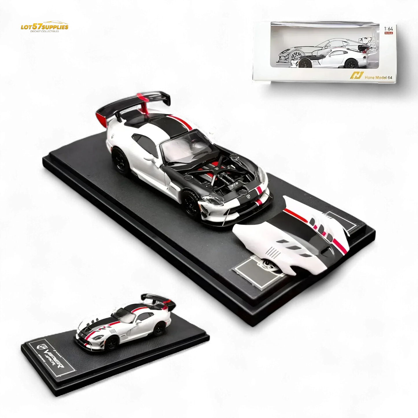 Hone Model Dodge VIPER ACR - Viper White 1:64 - ToylandEU