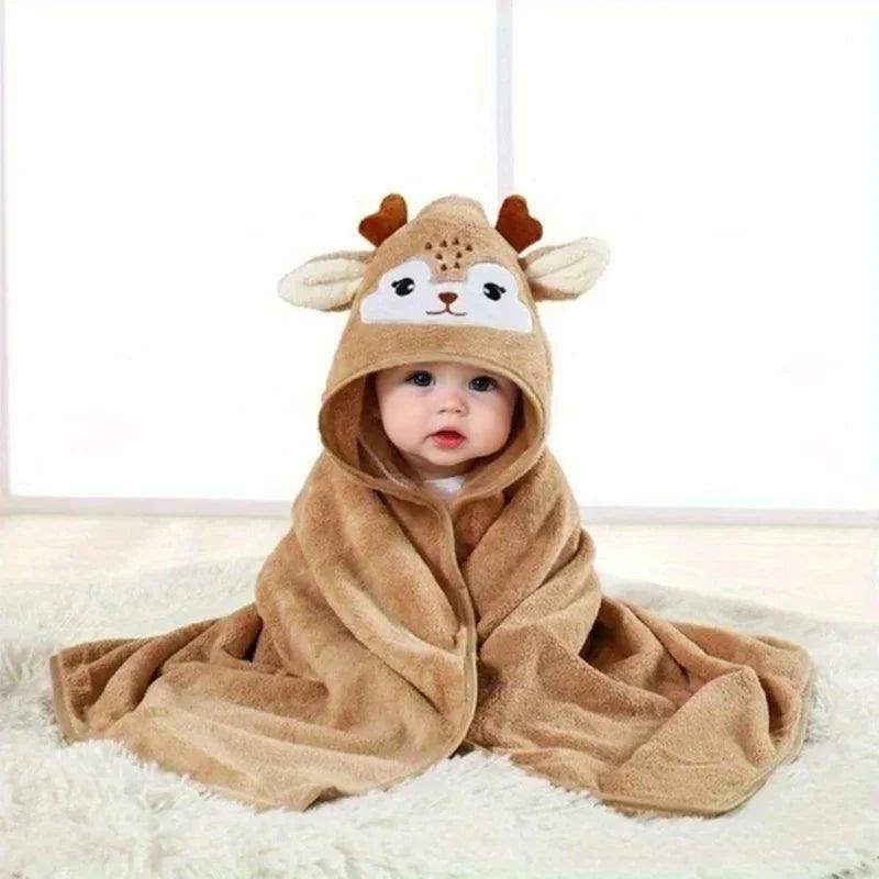 Hooded Baby Bath Towel | Coral Velvet | Toylandeu™
