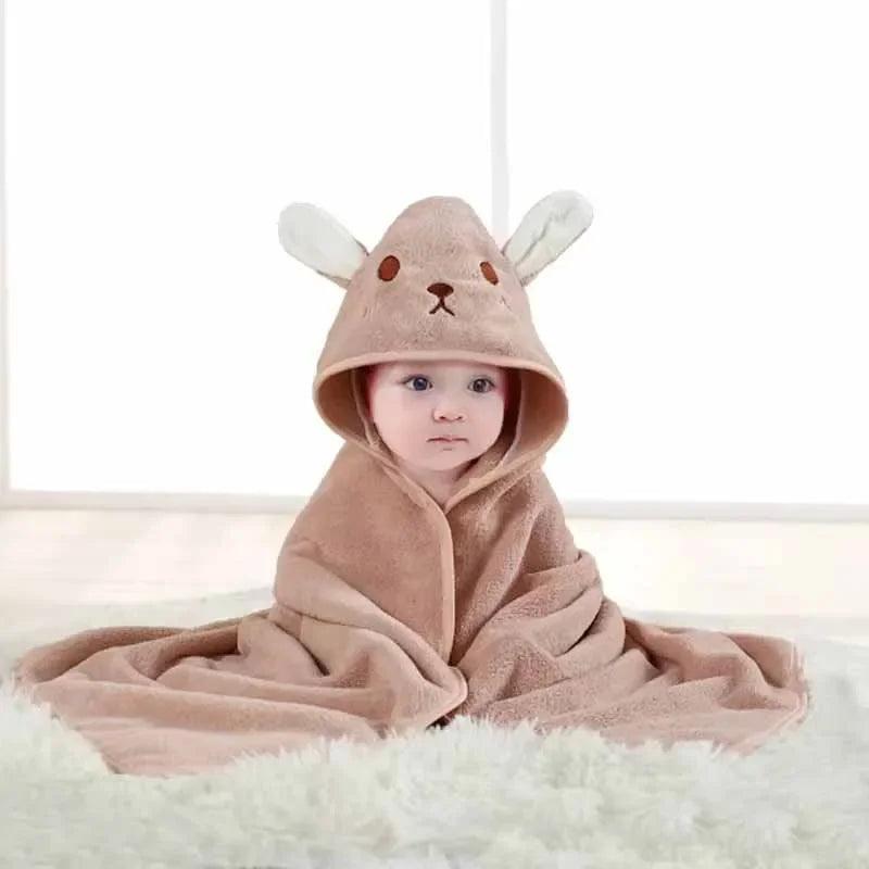 Hooded Baby Bath Towel | Coral Velvet | Toylandeu™