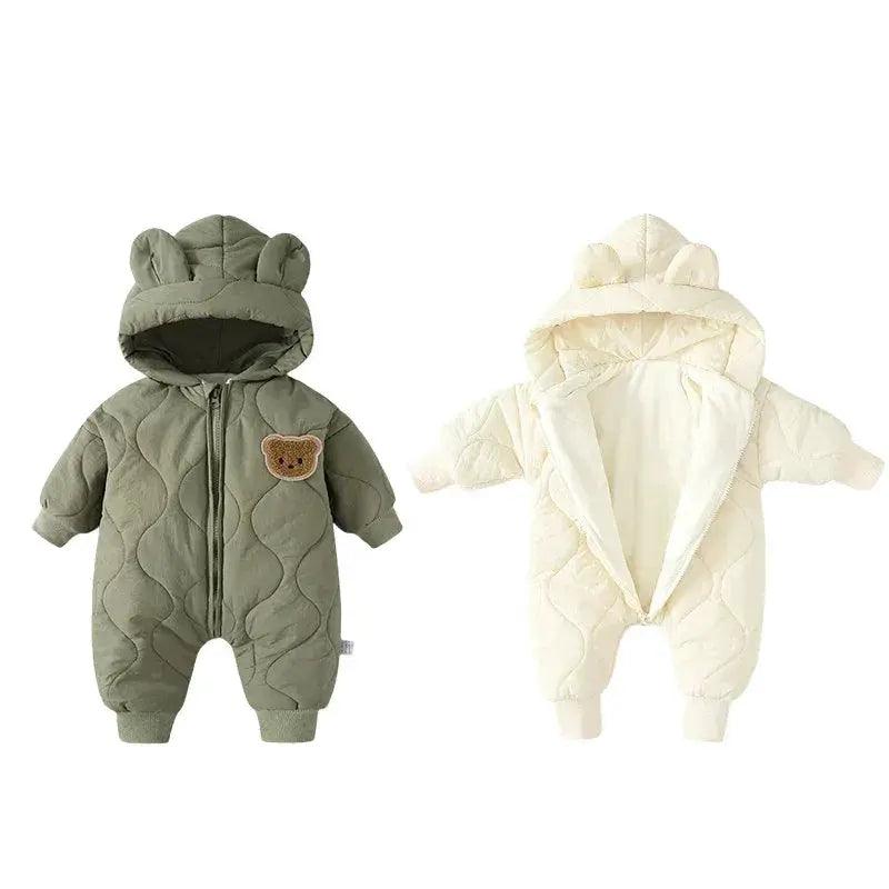  Hooded Fleece Baby Rompers Unisex Newborn Warm -  ToylandEU™