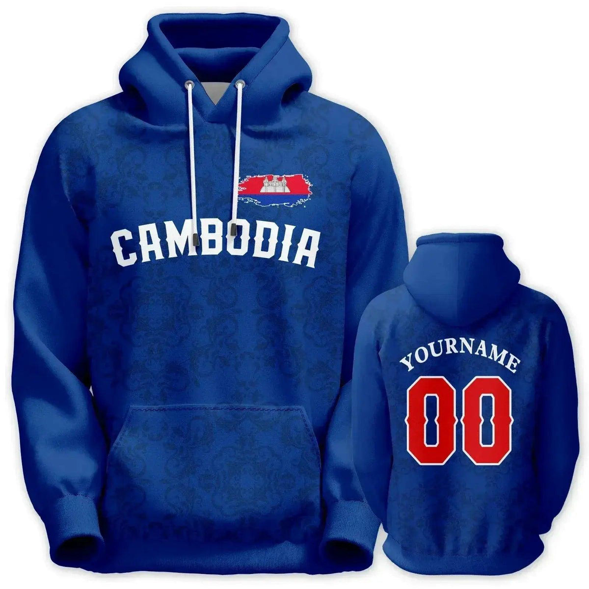  Custom Cambodia Basketball Hoodie Unisex Hooded Sweatshirt Polyester 3D Printed Name And Number Flag Design -  ToylandEU™
