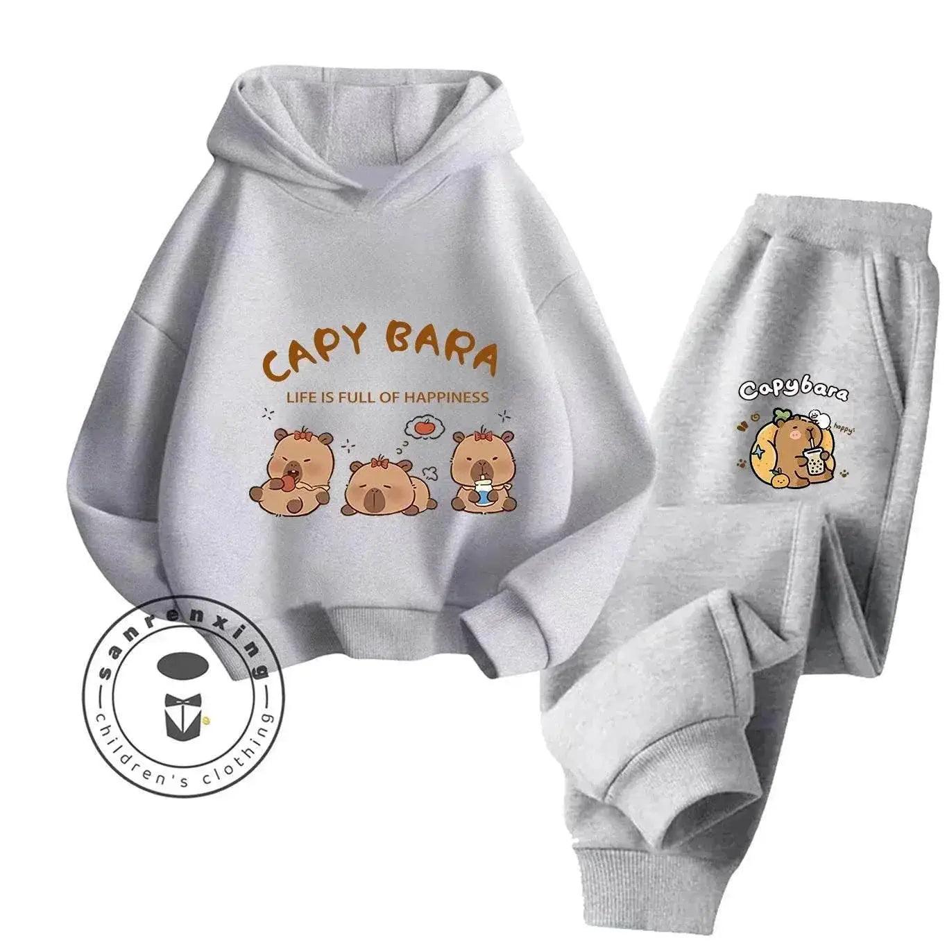  2D Capybara 2025 New Hoodie Set Print Fashion Casual Kids Teens Boys Girls Hot Sale Autumn Winter -  ToylandEU™
