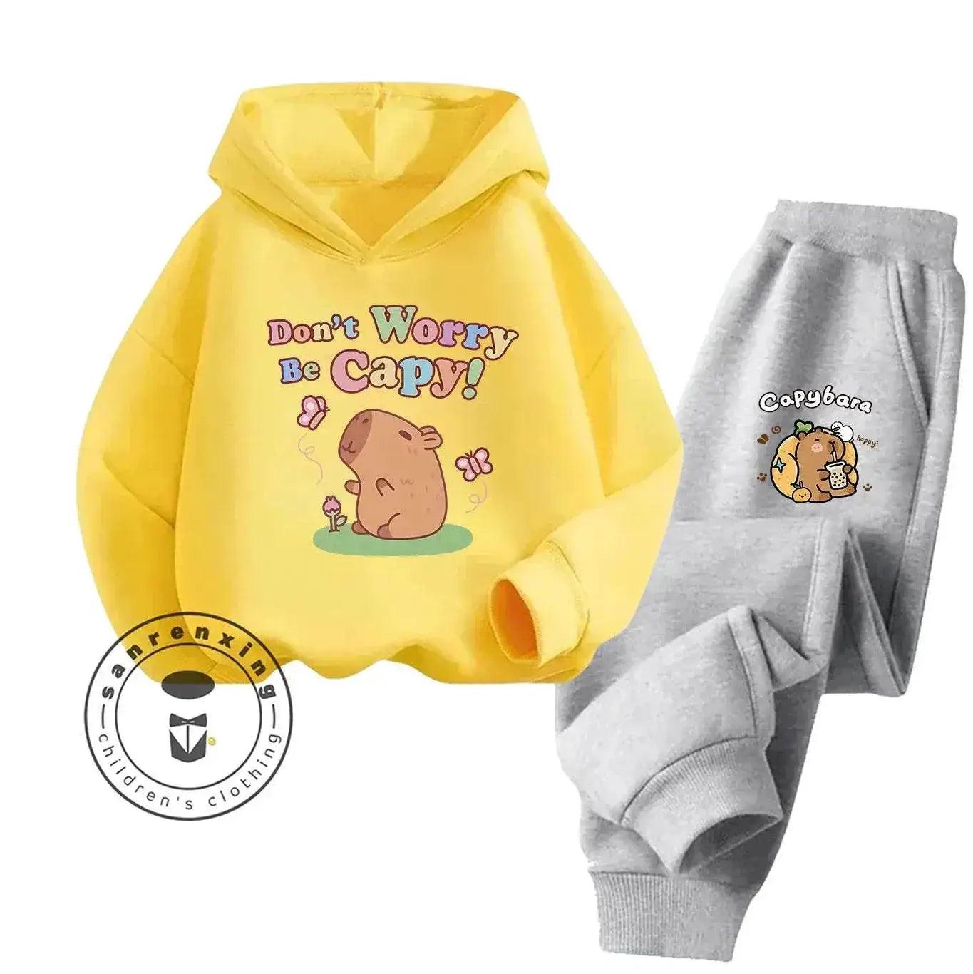  2D Capybara 2025 New Hoodie Set Print Fashion Casual Kids Teens Boys Girls Hot Sale Autumn Winter -  ToylandEU™