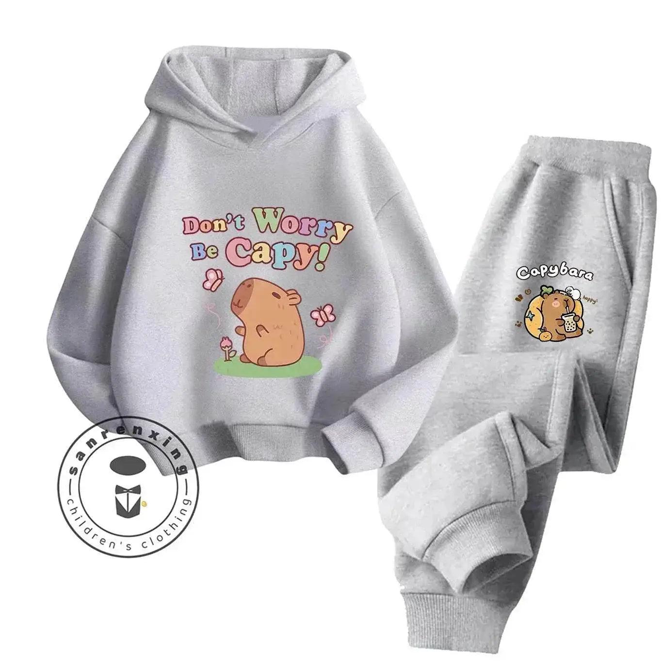  2D Capybara 2025 New Hoodie Set Print Fashion Casual Kids Teens Boys Girls Hot Sale Autumn Winter -  ToylandEU™