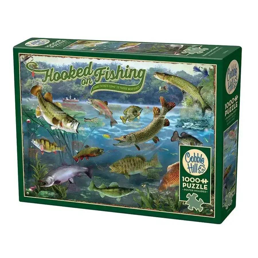 Hooked On Fishing 1000 Piece Jigsaw Puzzle With Fun Facts - ToylandEU